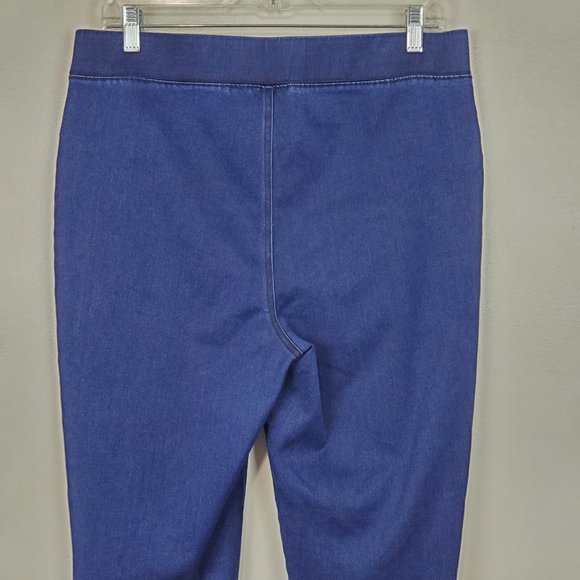 LOGO Blue Stretchy Pull-On Straight Leg Denim Type Pants Size 12 - Picture 5 of 9